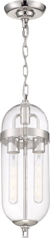 Fathom 2 Light Pendant Fixture - Polished Nickel with Clear Glass