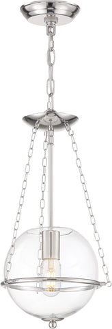 Odyssey Mini Pendant Fixture - Polished Nickel with Clear Glass