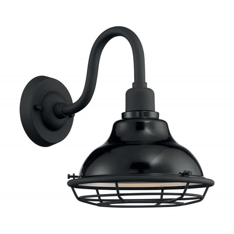Newbridge 1 Light Sconce with Black and Silver & Black Accents Finish