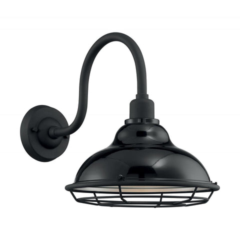 Newbridge 1 Light Sconce with Black and Silver & Black Accents Finish