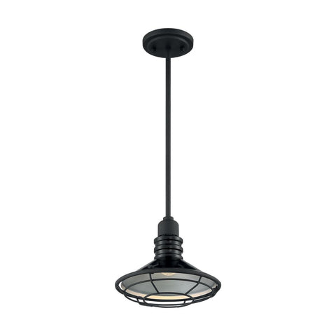 Blue Harbor 1 Light Pendant with Black and Silver & Black Accents Finish
