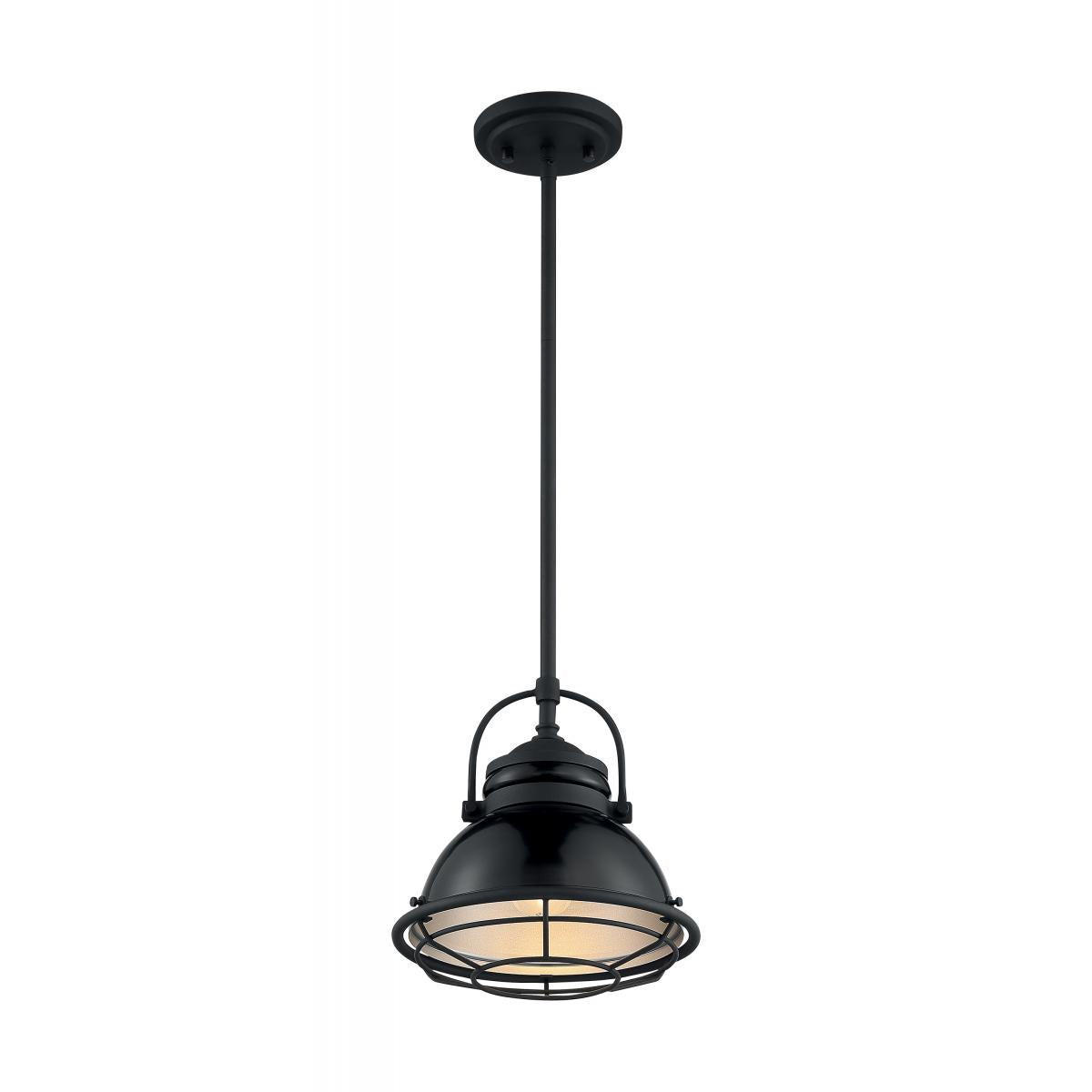 Upton 1 Light Pendant with Black and Silver & Black Accents Finish
