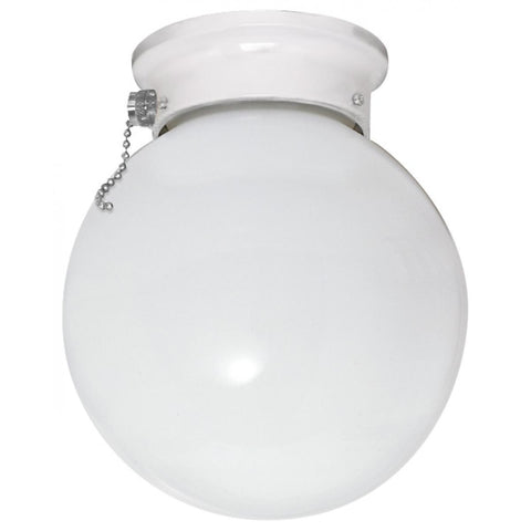 6" Ceiling Fixture White Ball with Pull Chain Switch Ceiling Nuvo Lighting 