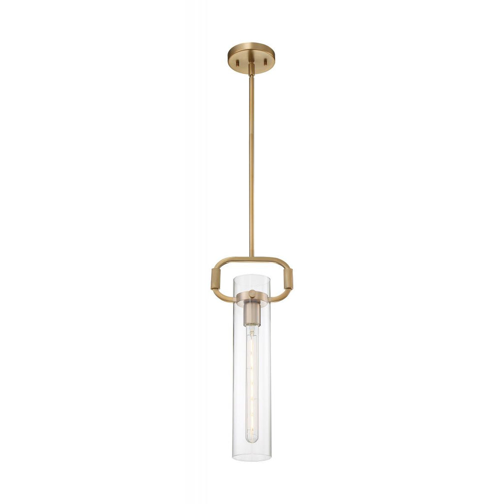Teresa 1 Light Pendant with Clear Glass Burnished Brass Finish