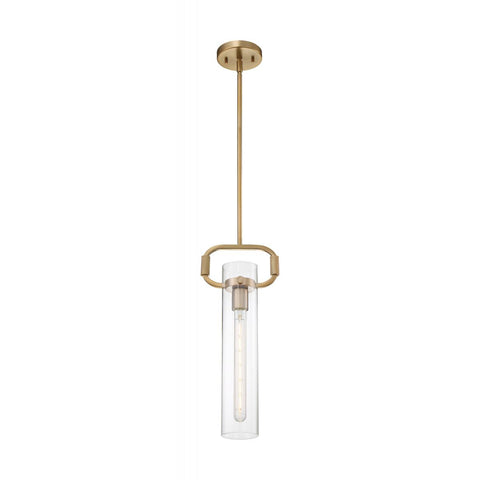 Teresa 1 Light Pendant with Clear Glass Burnished Brass Finish