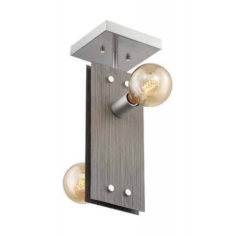 Stella 2 Light Semi-Flush with Driftwood and Brushed Nickel Accents Finish