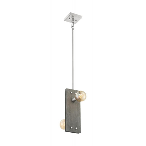 Stella 2 Light Pendant with Driftwood and Brushed Nickel Accents Finish