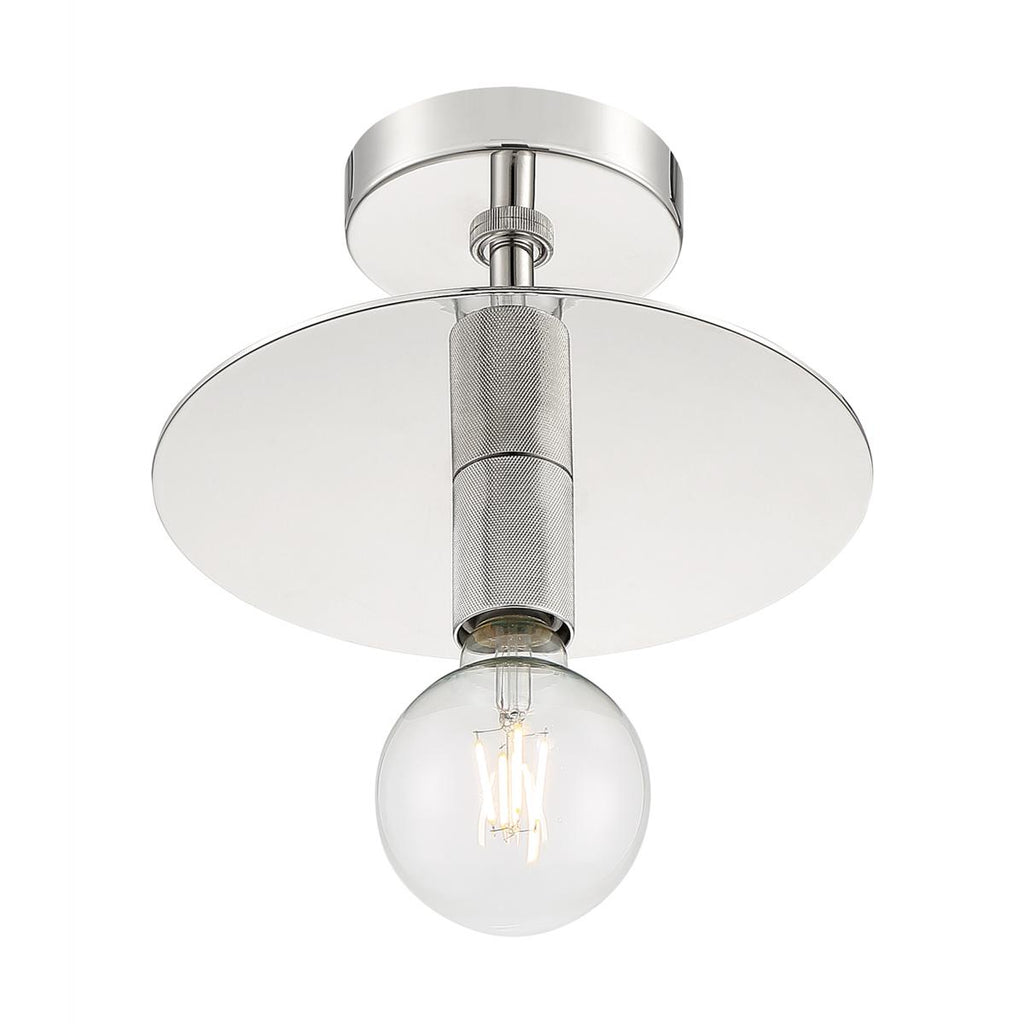 Bizet 1 Light Semi-Flush with Polished Nickel Finish