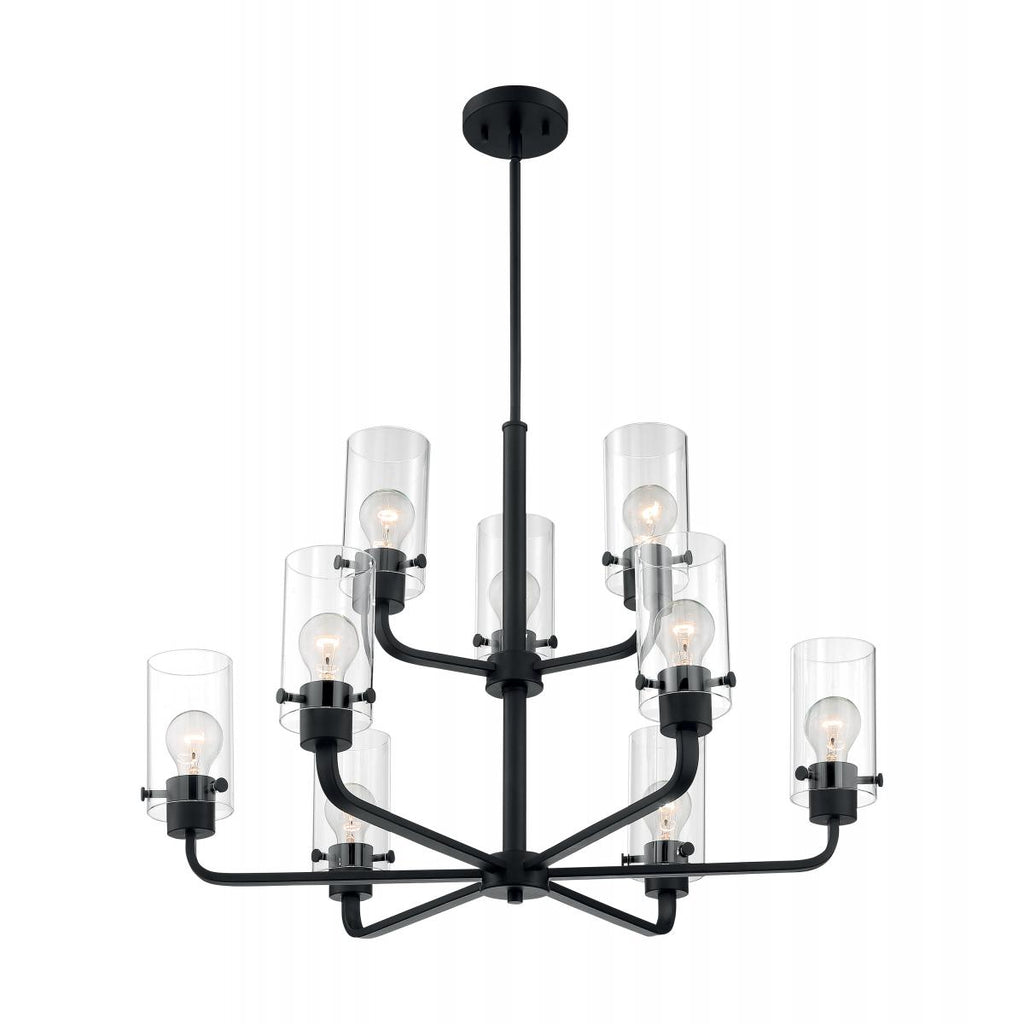 Sommerset 9 Light Chandelier with Clear Glass Matte Black Finish