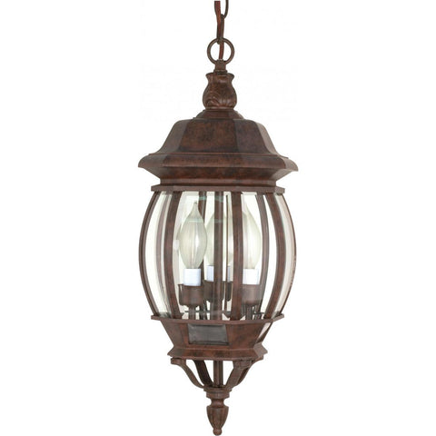 Central Park 3 Light 20" Hanging Lantern with Clear Beveled Glass Outdoor Nuvo Lighting 
