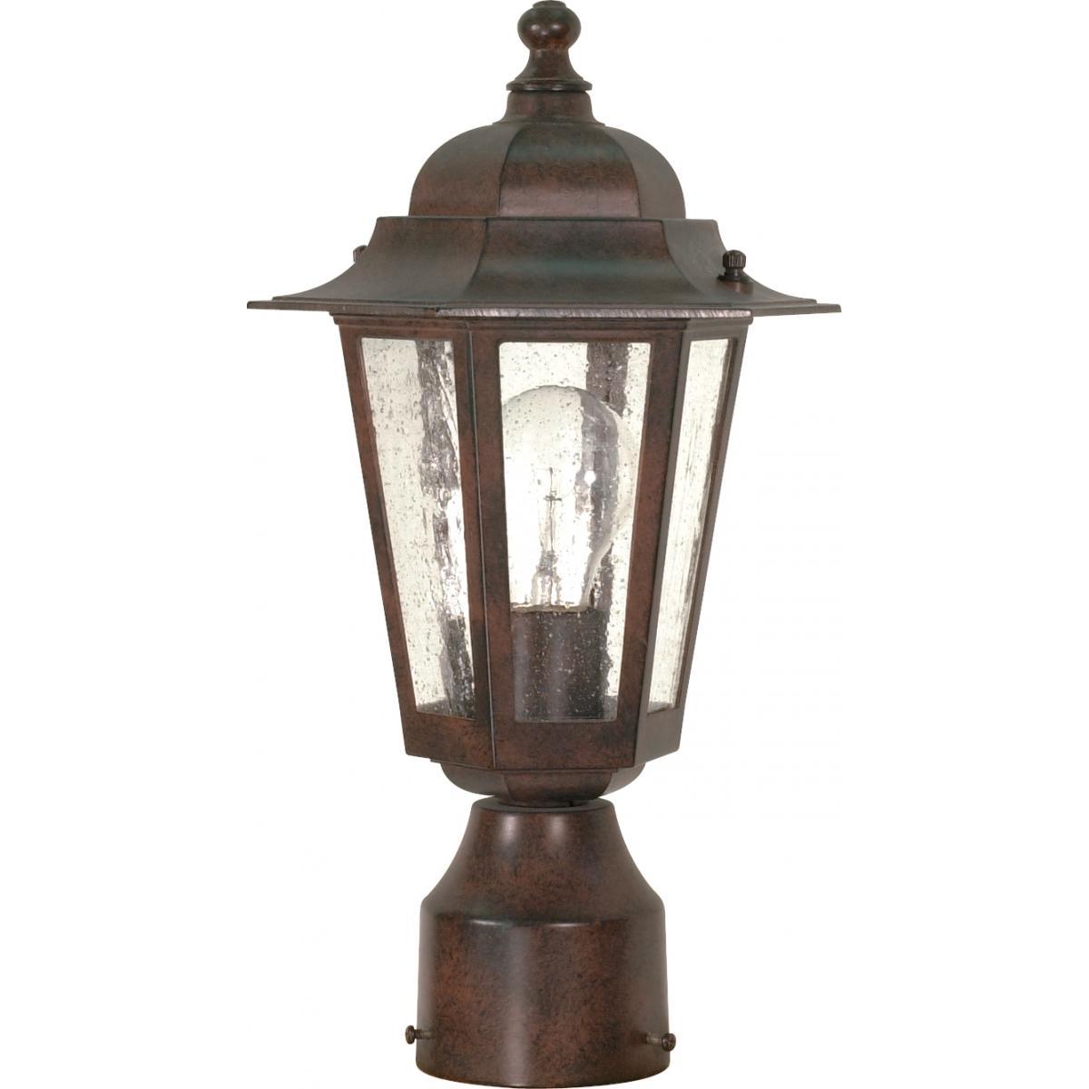 Cornerstone 14" Post Lantern with Clear Seed Glass Outdoor Nuvo Lighting 