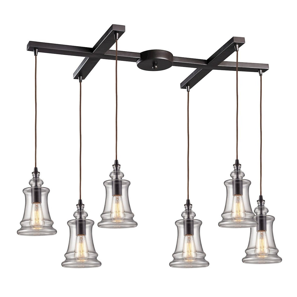 Menlow Park 6 Light Pendant In Oil Rubbed Bronze Ceiling Elk Lighting 