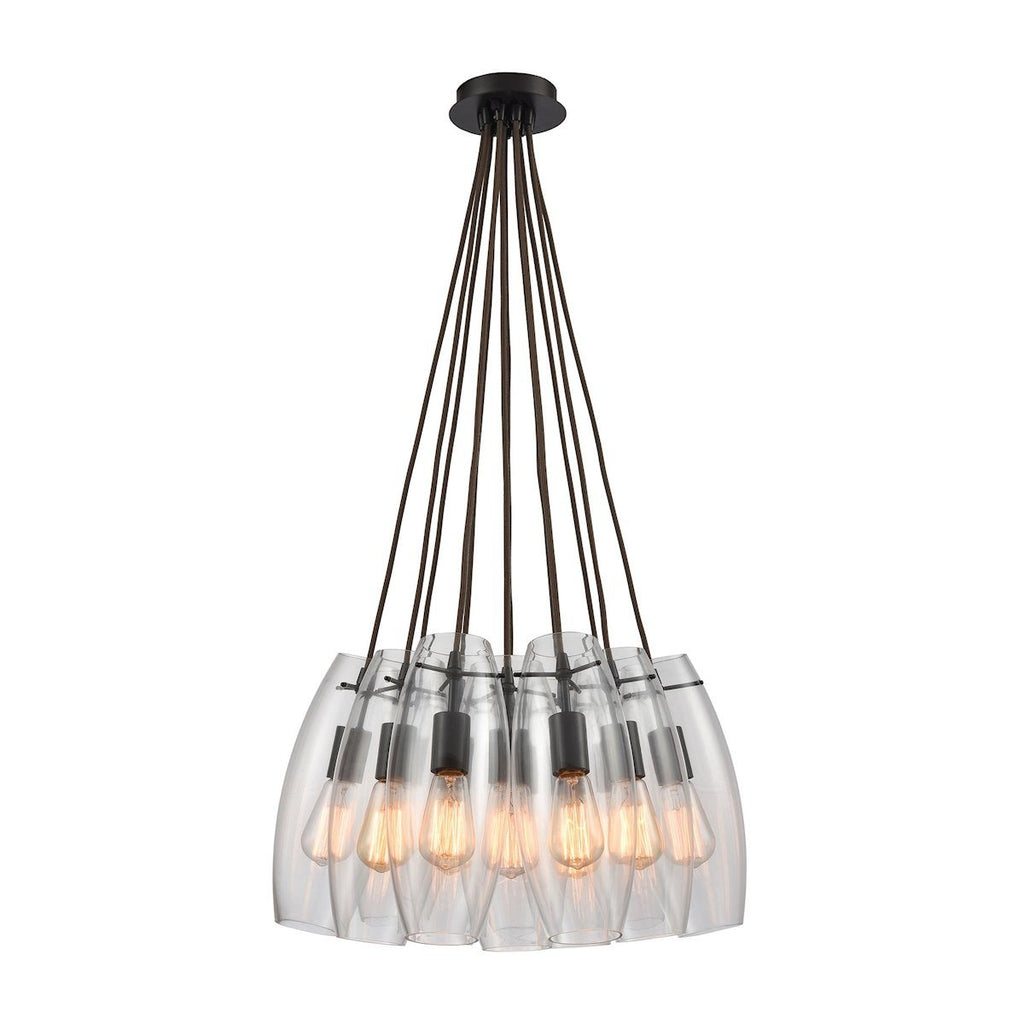 Menlow Park 12 Light Pendant In Oil Rubbed Bronze Ceiling Elk Lighting 