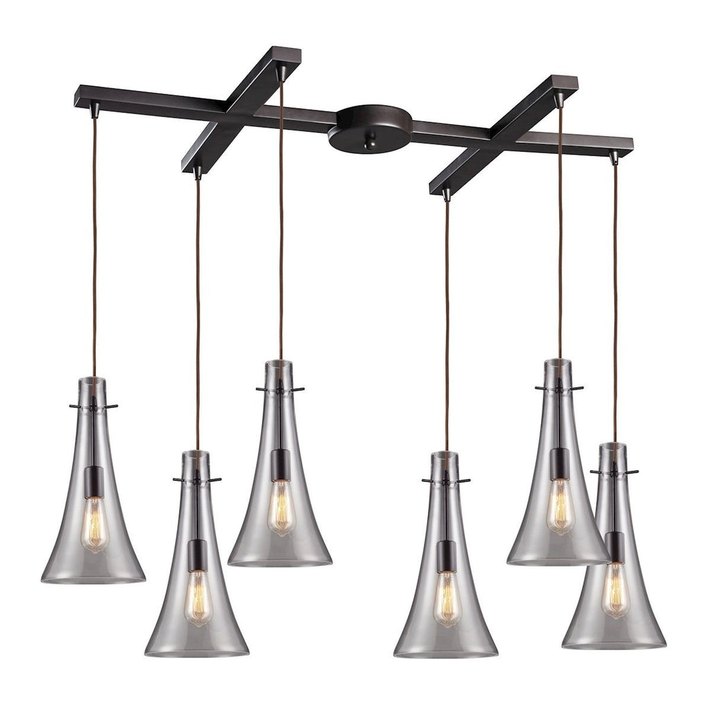 Menlow Park 6 Light Pendant In Oil Rubbed Bronze Ceiling Elk Lighting 