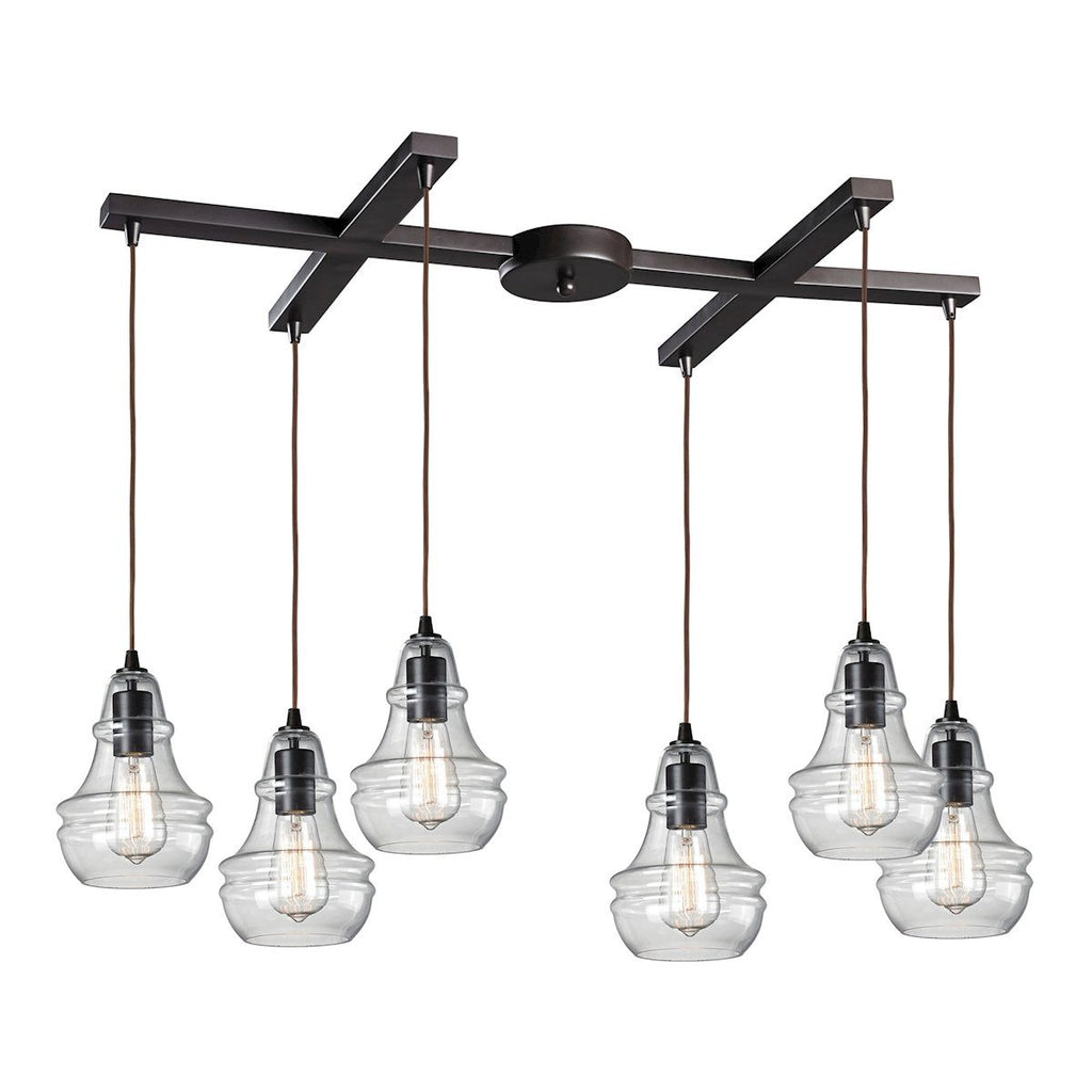 Menlow Park 6 Light Pendant In Oil Rubbed Bronze Ceiling Elk Lighting 