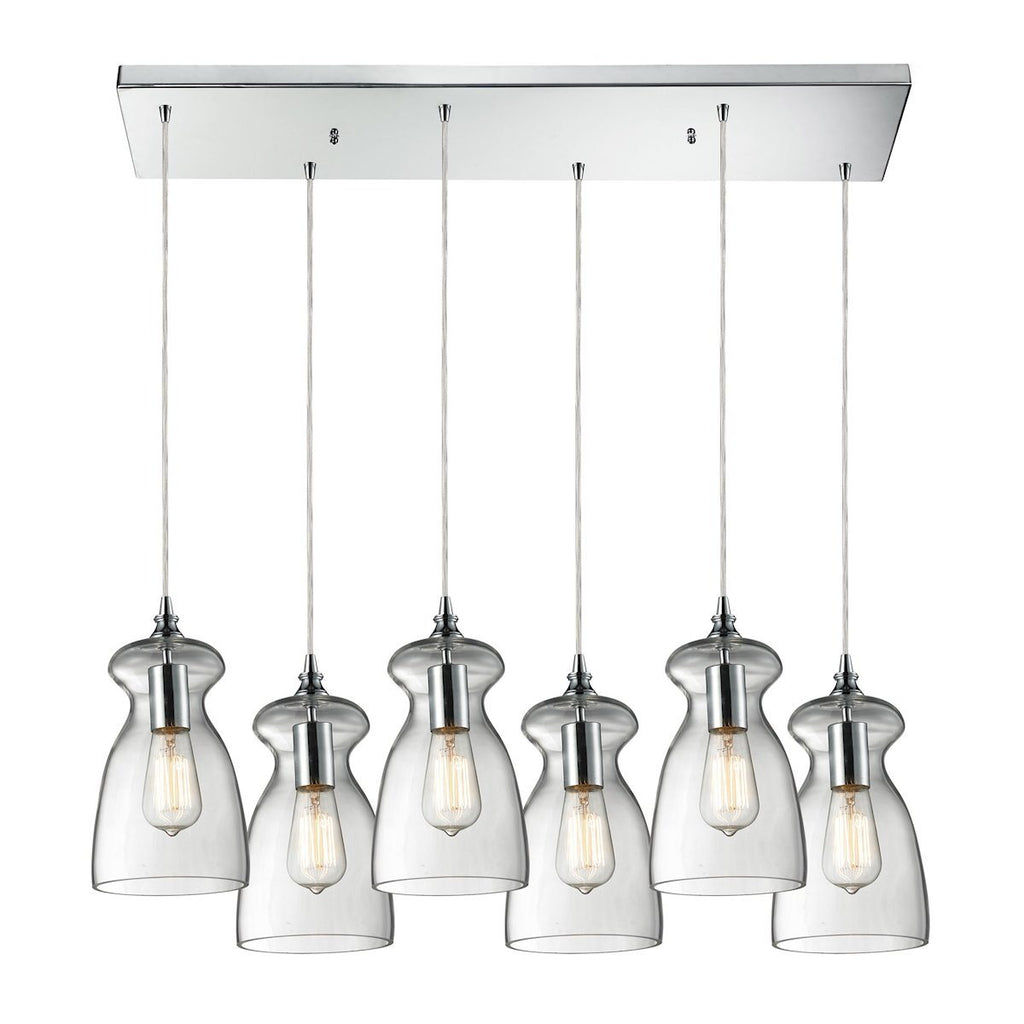 Menlow Park 6 Light Pendant In Polished Chrome Ceiling Elk Lighting 