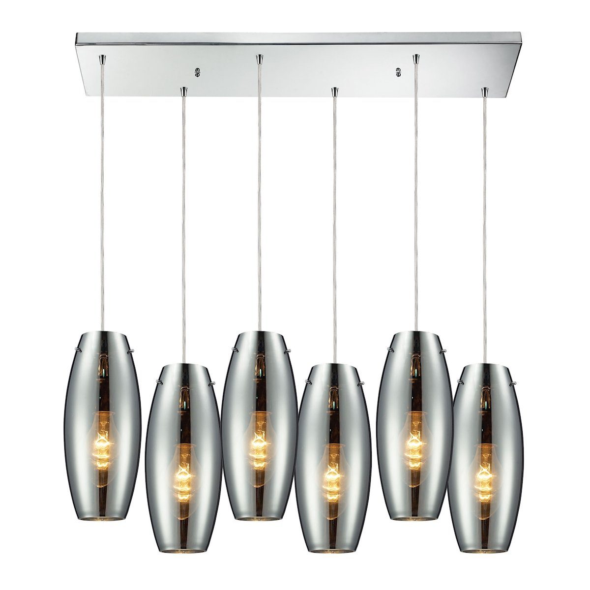 Menlow Park 6 Light Pendant In Polished Chrome Ceiling Elk Lighting 