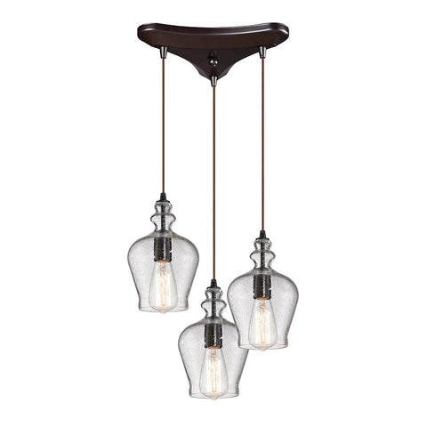 Menlow Park 3 Light Pendant In Oil Rubbed Bronze Ceiling Elk Lighting 