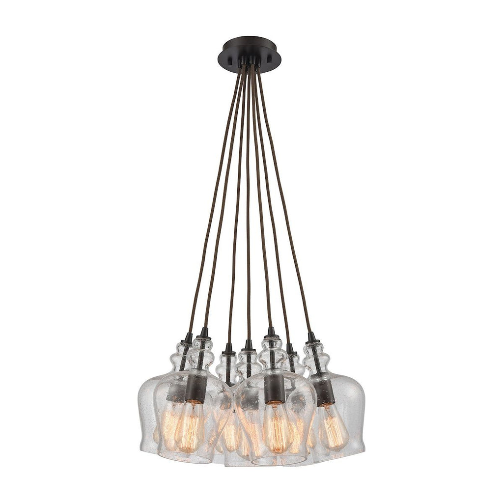 Menlow Park 7 Light Pendant In Oil Rubbed Bronze Ceiling Elk Lighting 