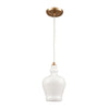 Menlow Park 1-Light Mini Pendant in Satin Brass with Opal White Glass Ceiling Elk Lighting 