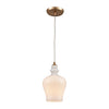 Menlow Park 1-Light Mini Pendant in Satin Brass with Opal White Glass Ceiling Elk Lighting 