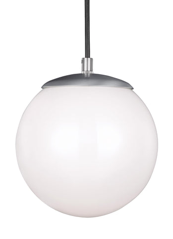 Leo - Hanging Globe One Light LED Pendant - Satin Aluminum Pendants Sea Gull Lighting 