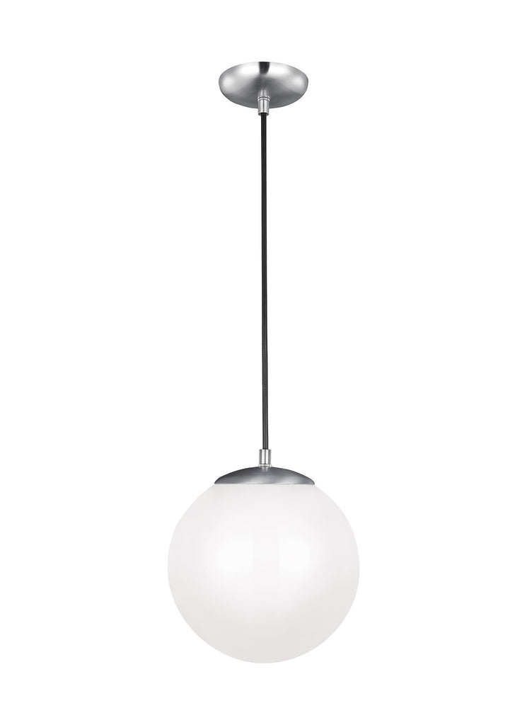 Leo - Hanging Globe One Light Pendant - Satin Aluminum Pendants Sea Gull Lighting 