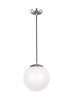 Leo - Hanging Globe One Light Pendant - Satin Aluminum Pendants Sea Gull Lighting 