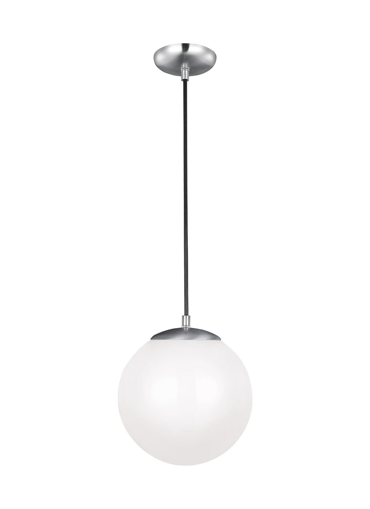 Leo - Hanging Globe Medium LED Pendant - Satin Aluminum Pendants Sea Gull Lighting 