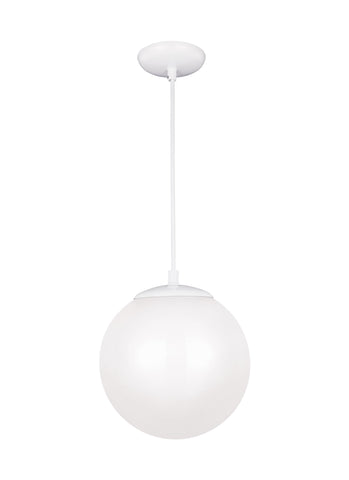 Leo - Hanging Globe Medium LED Pendant - White Pendants Sea Gull Lighting 