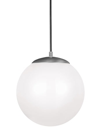Leo - Hanging Globe Large LED Pendant - Satin Aluminum Pendants Sea Gull Lighting 