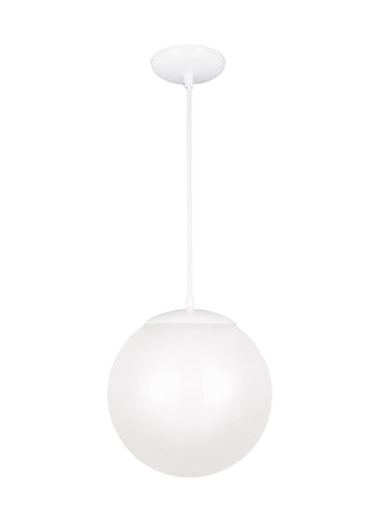 Leo - Hanging Globe Large LED Pendant - White Pendants Sea Gull Lighting 