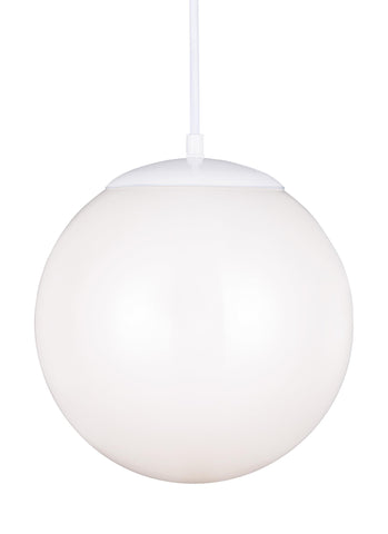Leo - Hanging Globe One Light LED Pendant - White Pendants Sea Gull Lighting 