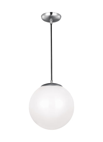 Leo - Hanging Globe Extra Large LED Pendant - Satin Aluminum Pendants Sea Gull Lighting 