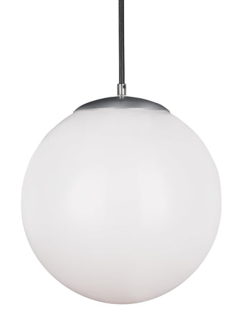 Leo - Hanging Globe One Light LED Pendant - Satin Aluminum Pendants Sea Gull Lighting 