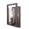 Marco 1 Light Wall Sconce in Gunmetal Bronze with Clear Glass Wall Golden Lighting 