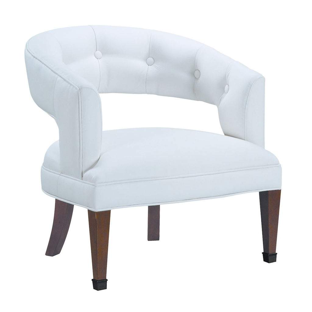 New Hudson Chair In Cherry Finish And White Fabric Furniture Sterling 