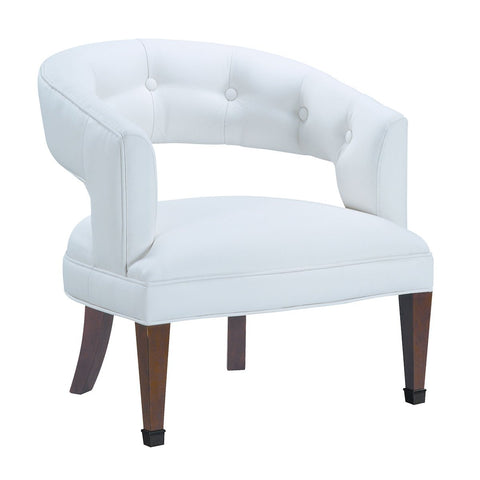 New Hudson Chair In Cherry Finish And White Fabric Furniture Sterling 