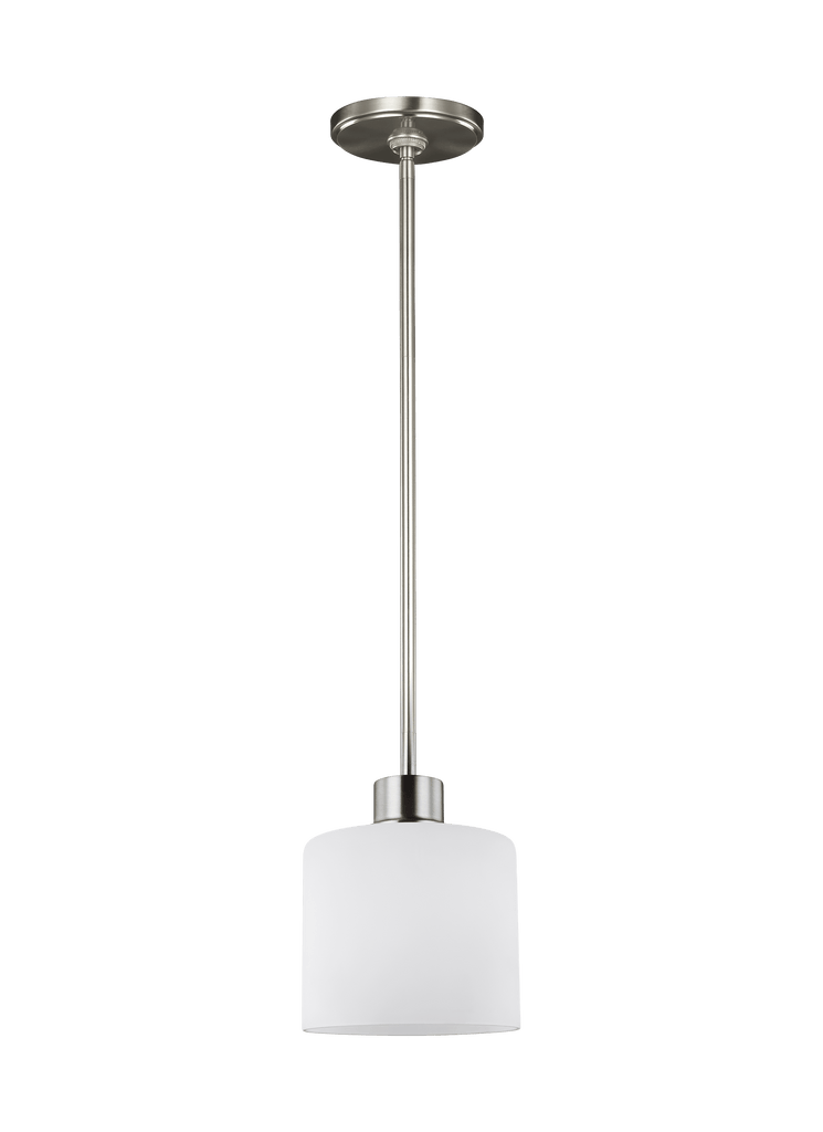 Canfield One Light Mini-LED Pendant - Brushed Nickel Pendants Sea Gull Lighting 