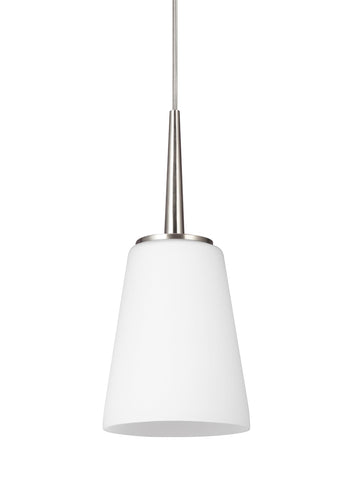 Driscoll One Light Mini-LED Pendant - Brushed Nickel Pendants Sea Gull Lighting 