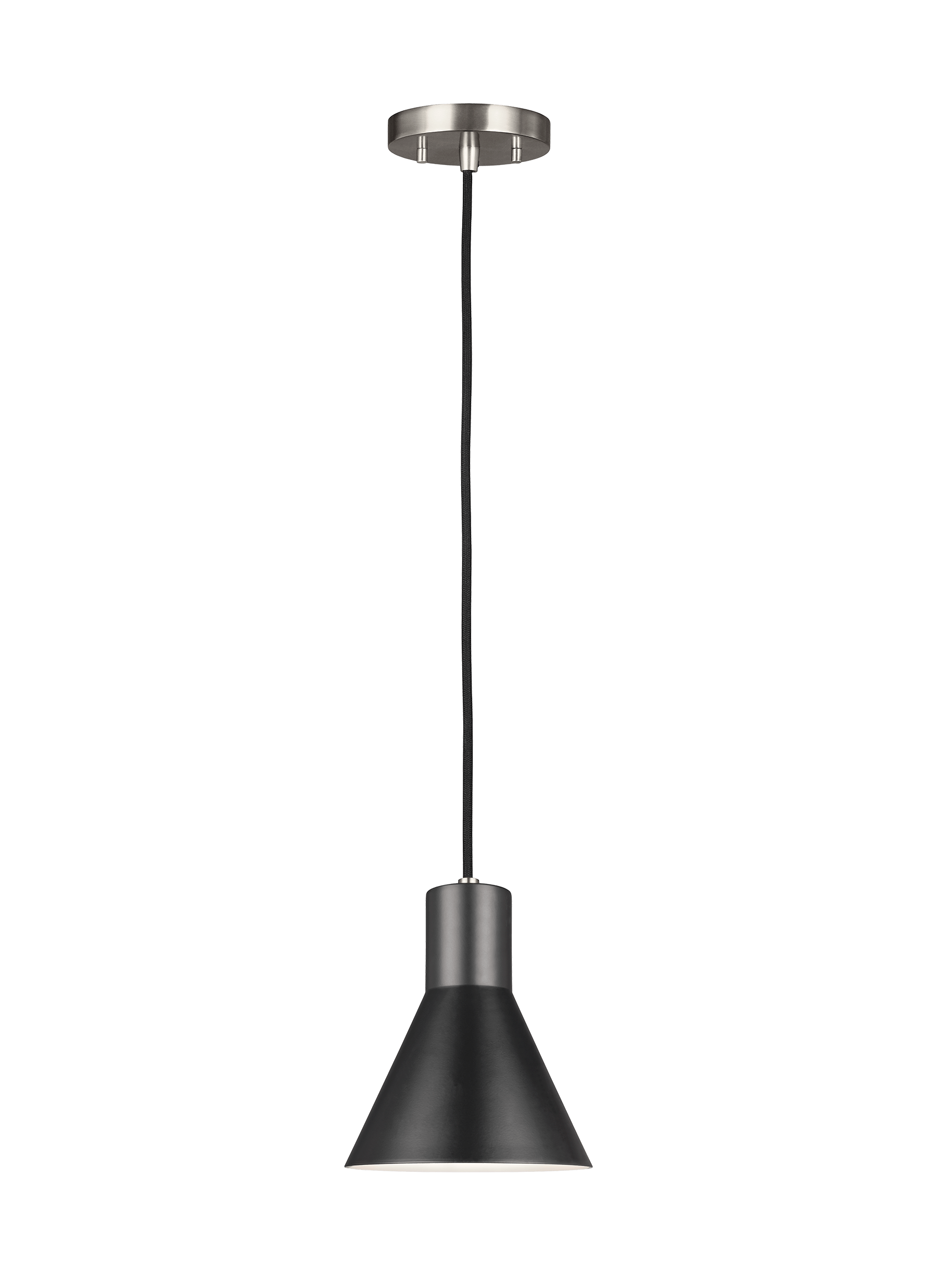 Towner One Light Mini-Pendant - Brushed Nickel / Black Pendants Sea Gull Lighting 