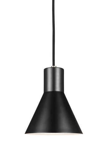 Towner One Light Mini-LED Pendant - Brushed Nickel / Black Pendants Sea Gull Lighting 