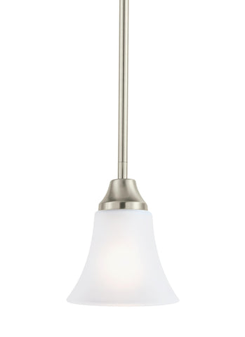 Holman One Light Mini-LED Pendant - Brushed Nickel Ceiling Sea Gull Lighting 