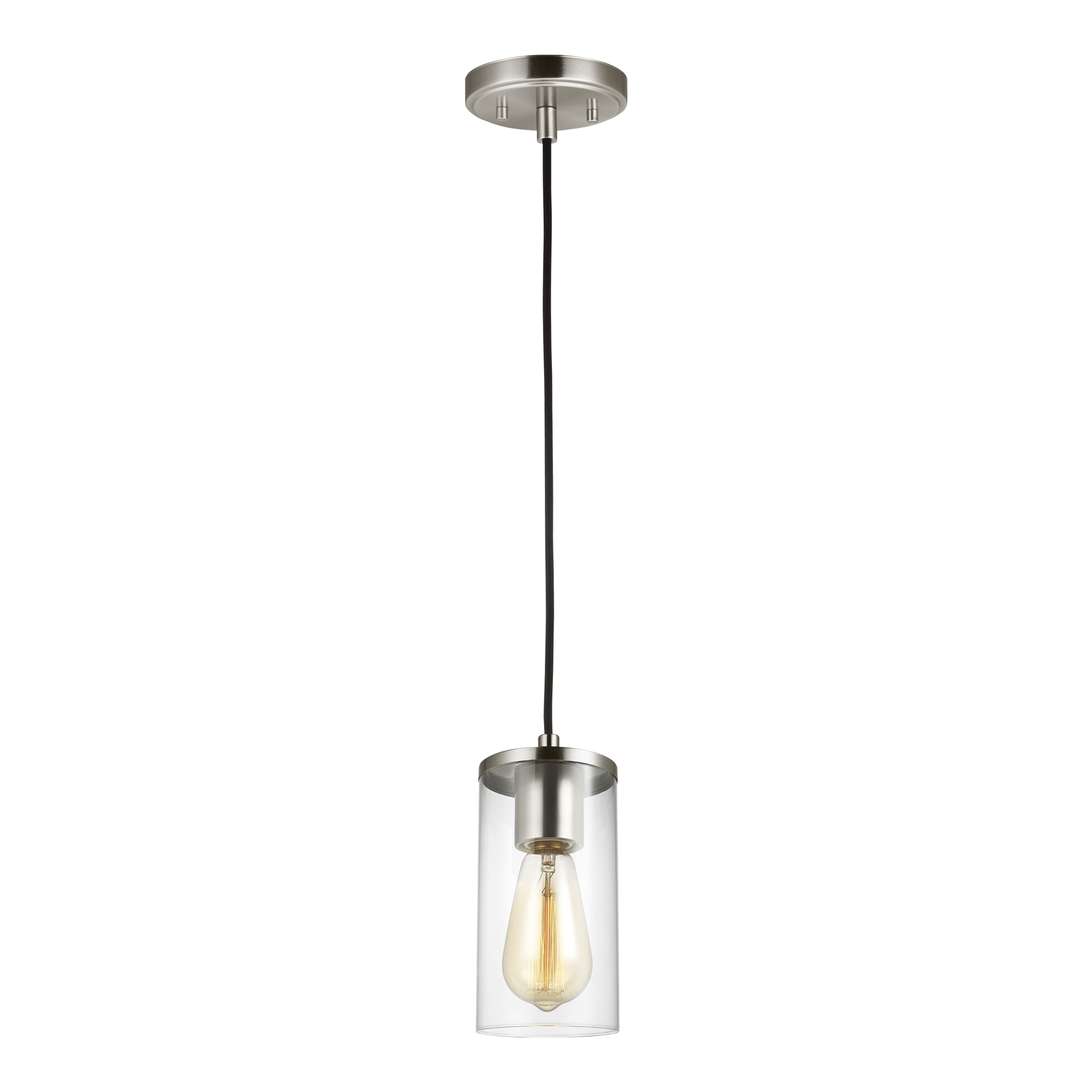 Zire One Light Mini-LED Pendant - Brushed Nickel Ceiling Sea Gull Lighting 