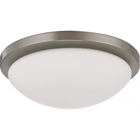 Button LED 11" Flush Mount Fixture Brushed Nickel Finish Lamps Included Ceiling Nuvo Lighting 