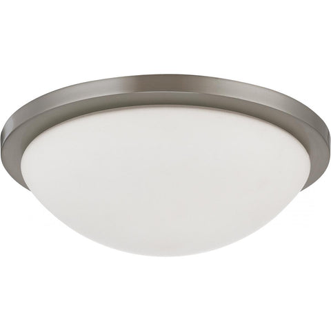 Button LED 13" Flush Mount Fixture Brushed Nickel Finish Lamps Included Ceiling Nuvo Lighting 