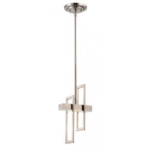 Frame LED Pendant Brushed Nickel with Frosted Glass Ceiling Nuvo Lighting 
