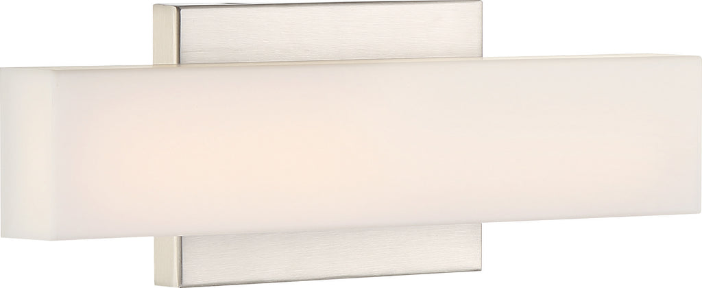 Jess 12" LED Small Vanity Fixture - Brushed Nickel with White Acrylic