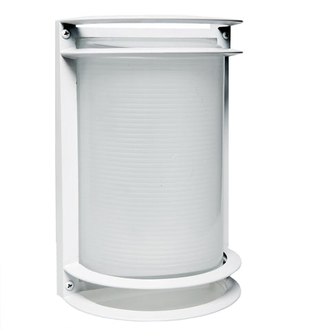 LED Rectangular Bulk Head Fixture; White with White Glass