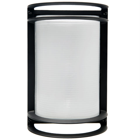 LED Rectangular Bulk Head Fixture; Black with White Glass